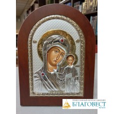 Икона Пресвятой Богородицы, им. "Казанская", 15х 20 см. PRINCE Silverо, Греция