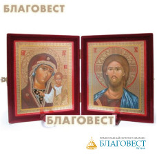 Складень бархатный (венчальная пара). Размер икон 12,6*15,3 см