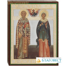 Икона сщмч. Киприан сщмч и Иустина св. мц, аналойная малая