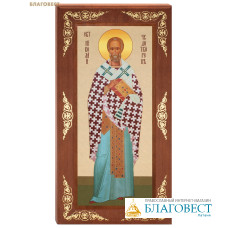 Икона ростовая Святитель Николай Чудотворец, дерево, полиграфия, размер 13х25см