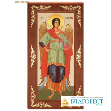 Икона ростовая Архангел Михаил, дерево, полиграфия, размер 13х25см