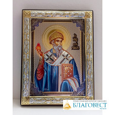 Икона Свт. Спиридона Тримифунтского, 11 х 14,5 см, PRINCE Silverо, Греция