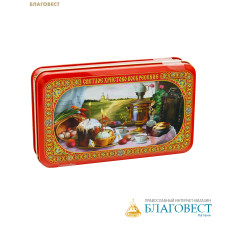 Шкатулка подарочная Светлое Христово Воскресение /чай, ж/б 60г