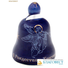 Рождественский колокольчик, фарфор, синий