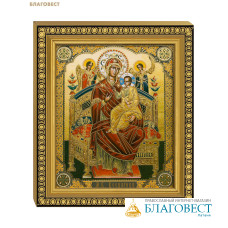 Икона Пресвятая Богородица «Всецарица» 12,5х14,5см, полиграфия, рамка