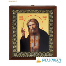 Икона Преподобный Серафим Саровский, размер 13х16см, золочение поталью