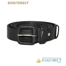 Ремень мужской, тиснение молитвы снаружи. Натуральная кожа. Длина изделия 123см, ширина 3,5см